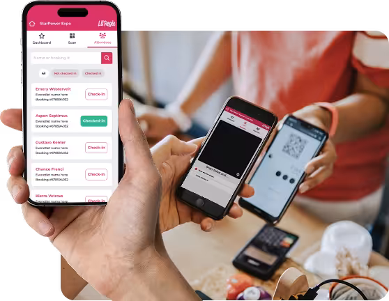 Mobile phone scanning app for a QR code ticket